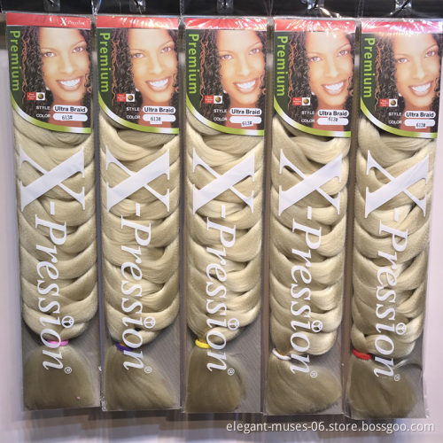 Synthetic wholesale 82 inch braiding  jumbo ombre hair extensions x pression prestretched braiding hair expression extension